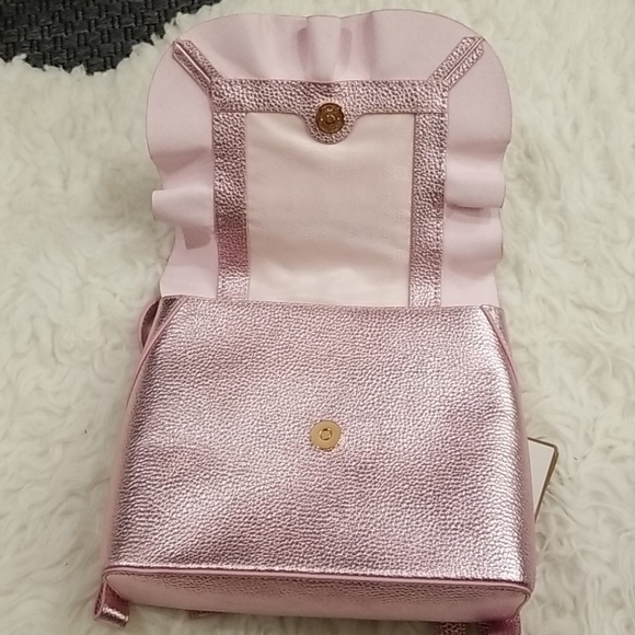 ?TED BAKER LONDON? Aviiana Leather Ruffle Backpack Light Pink Metallic NWT main image 14